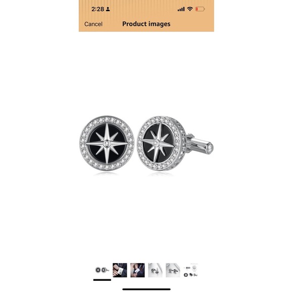 Hantuorui Other - Hantuorui Norse Viking Cufflinks for Men 925 Sterling silver & Black Onyx